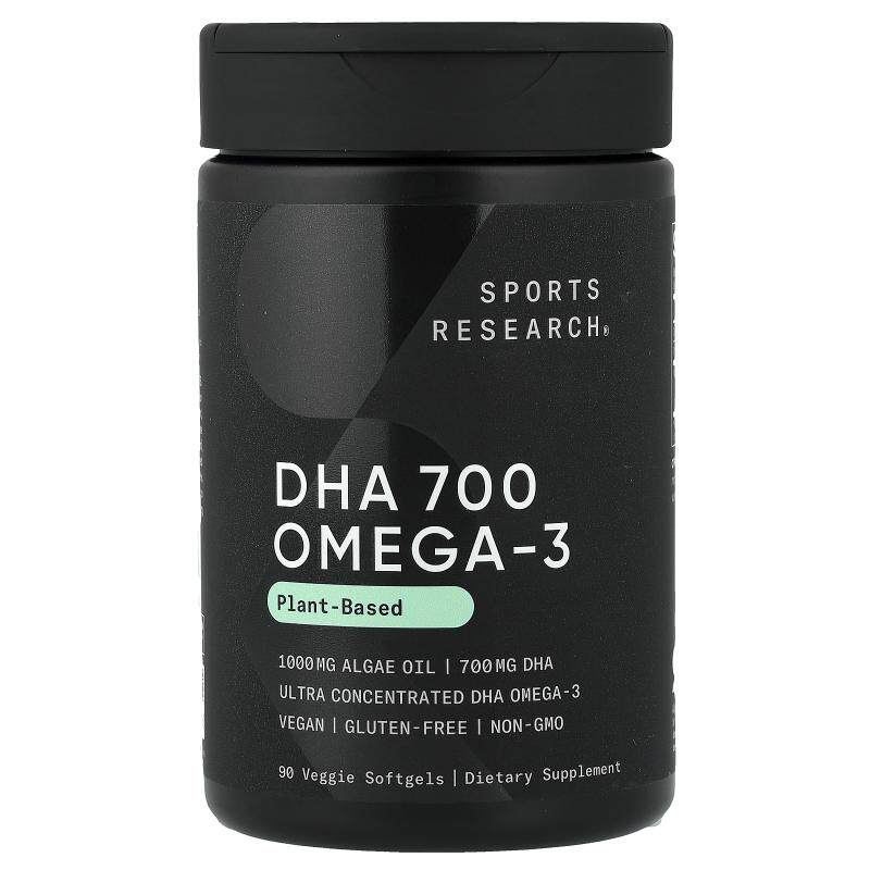 Sports Research,DHA 700 Omega-3, Plant-Based , 90 Veggie Sof