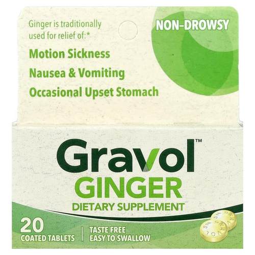 Gravol,Ginger, 20 Coated Tablets