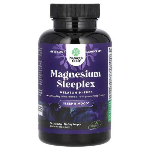 Nature's Craft,Magnesium Sleeplex，无褪黑荷尔蒙，90 粒胶囊