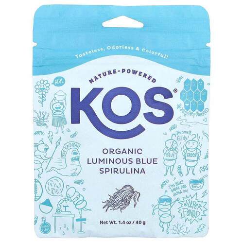 KOS,有机发光蓝螺旋藻粉，1.47 盎司（40 克）