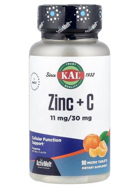 KAL,锌 + C，橘子，90 片迷你片