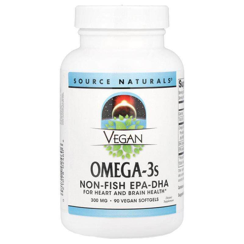 源美,全素 Omega-3s，600 毫克，90 粒全素软胶囊（每粒胶囊 300