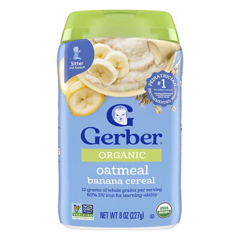 Gerber进口嘉宝有机燕麦片婴儿宝宝辅食粥全谷物食品营养品