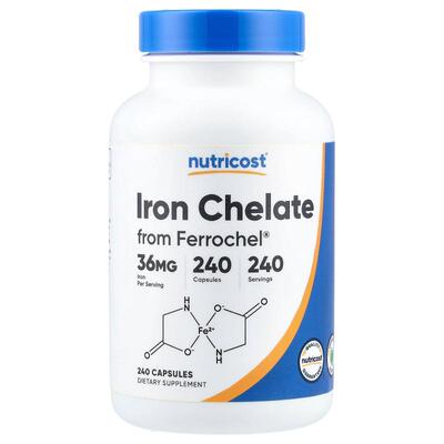 Nutricost,Ferrochel® 铁螯合物，36 毫克，240 粒胶囊
