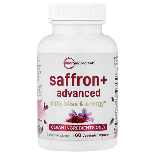 Micro Ingredients,Saffron+ Advanced, 60 Vegetarian Capsules