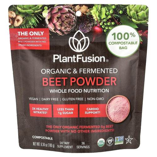 PlantFusion,Organic & Fermented Beet Powder, 6.34 oz (180 g)