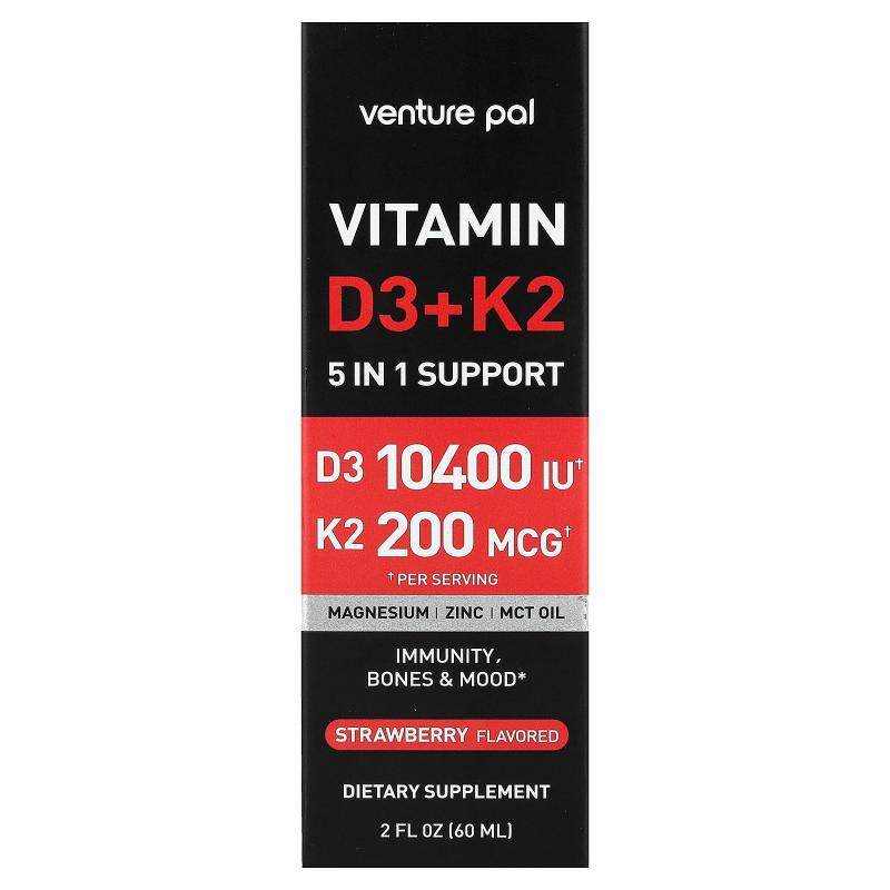 Venture Pal,Vitamin D3 + K2, Strawberry, 2 fl oz (60 ml)