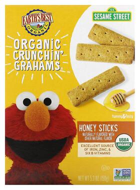 Earth's Best,有机 Crunchin' Grahams，2 岁以上，蜂蜜棒，5.3 1