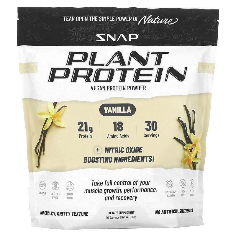 Snap Supplements,含一氧化氮的植物蛋白质，香草味