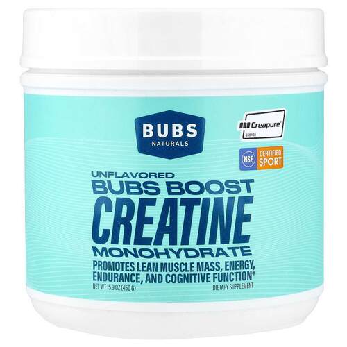 BUBS Naturals,Bubs Boost Creatine Monohydrate, Unflavored, 1