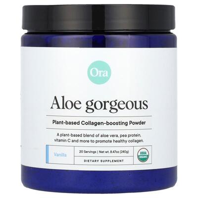 Ora,Aloe Gorgeous，全素胶原蛋白强化粉补充剂，香草，8.47 盎司