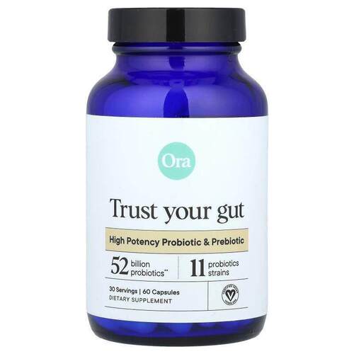 Ora,Trust Your Gut，优效益生菌和益生元，60 粒胶囊