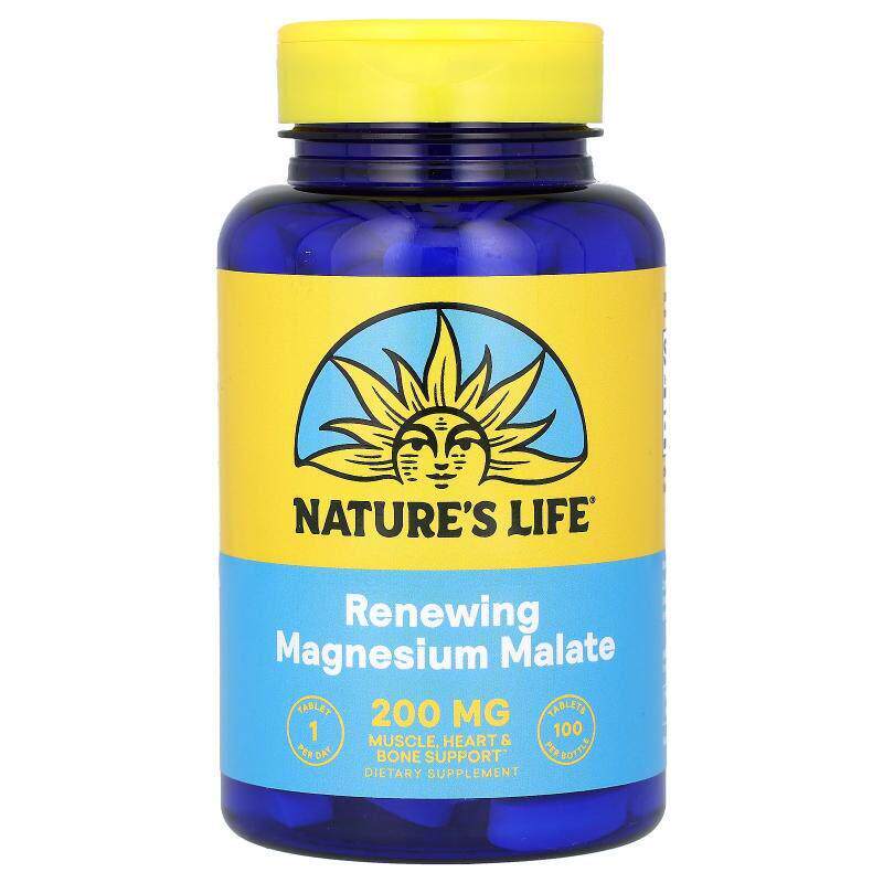Nature's Life,焕活苹果酸镁，200 毫克，100 片