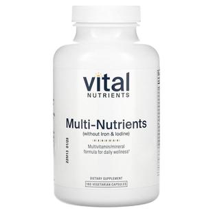 Vital Nutrients,多营养素（无铁和碘），180 粒素食胶囊