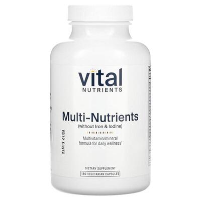 Vital Nutrients,多营养素（无铁和碘），180 粒素食胶囊