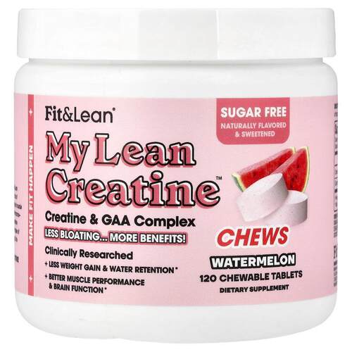 Fit &amp; Lean,My Lean Creatine™ Chews, Watermelon, 120