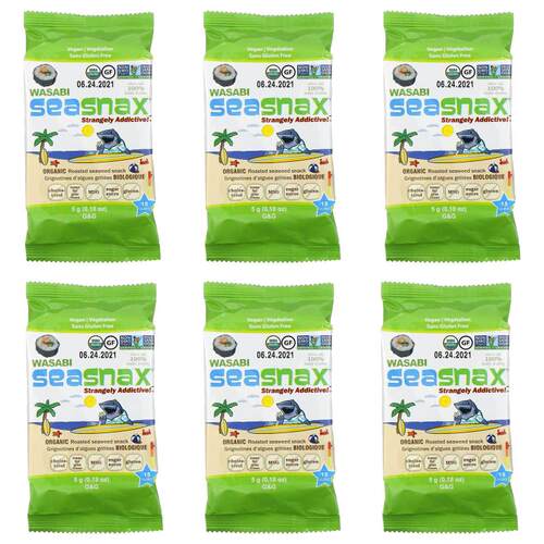 SeaSnax,Grab & Go，优质烤海苔小吃，山嵛菜味