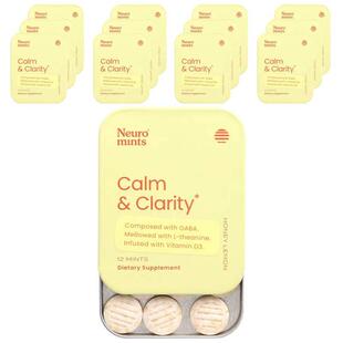 NeuroGum,NeuroMints，Calm & Clarity，蜂蜜柠檬味，12 包，
