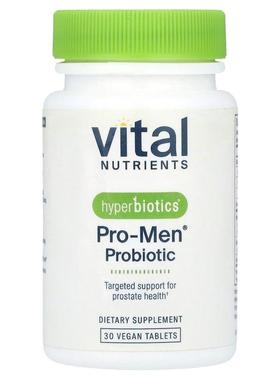 Vital Nutrients,Hyperbiotics®，PRO-Men® 益生菌，30 片全素片