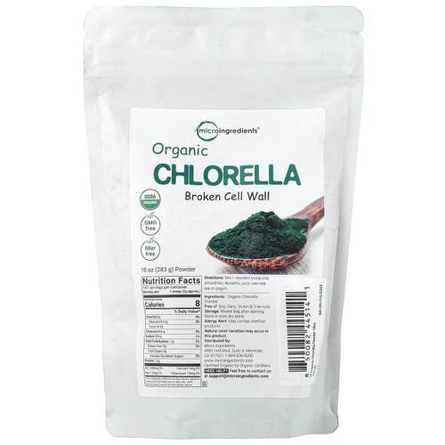 Micro Ingredients,Organic Chlorella Broken Cell Wall, 10 oz