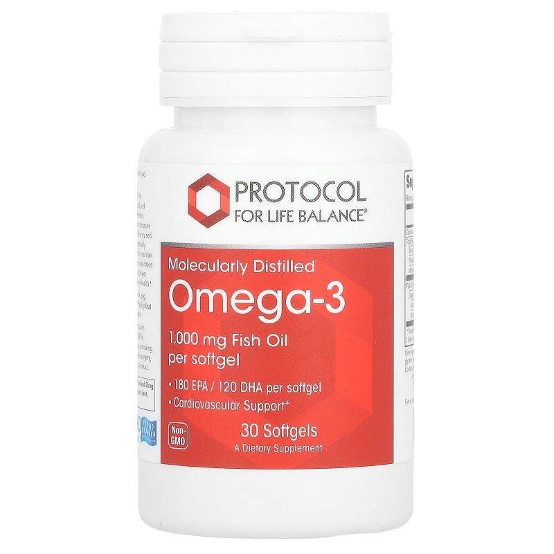 Protocol for Life Balance,Omega-3，1000 毫克，30 粒软胶囊