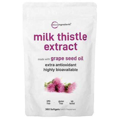 Micro Ingredients,Milk Thistle Extract, 360 Softgels (100 mg