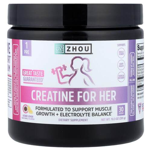 Zhou Nutrition,Creatine For Her, Lychee Lemon, 10.3 oz (291