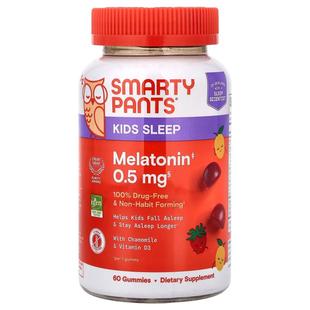 SmartyPants,Kids Sleep, Melatonin Gummies, Strawberry Mango,