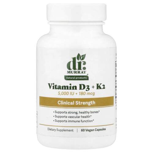 Dr. Murray's,Vitamin D3 + K2, 60 Vegan Capsules