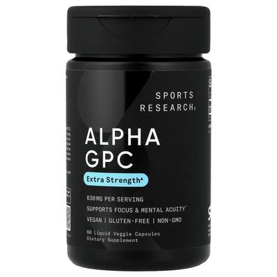 Sports Research,Alpha GPC, 60 Liquid Veggie Capsules (315 mg