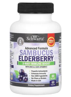 BioSchwartz,Sambucus Elderberry，60 粒素食胶囊