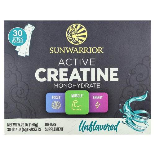 太阳勇士,Active Creatine Monohydrate, Unflavored, 30 Packets