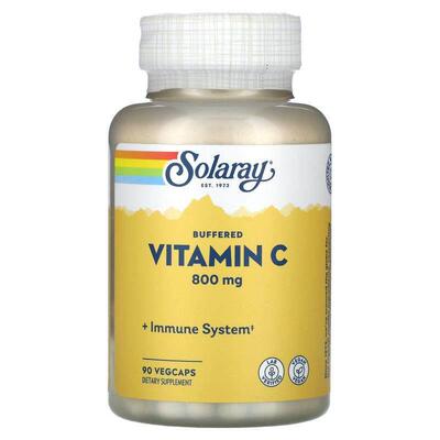 Solaray,缓冲维生素 C，800 毫克，90 粒素食胶囊