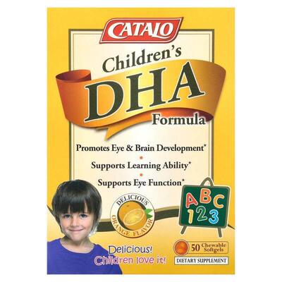 CATALO,儿童 DHA 配方，橙味，50 粒咀嚼软胶囊