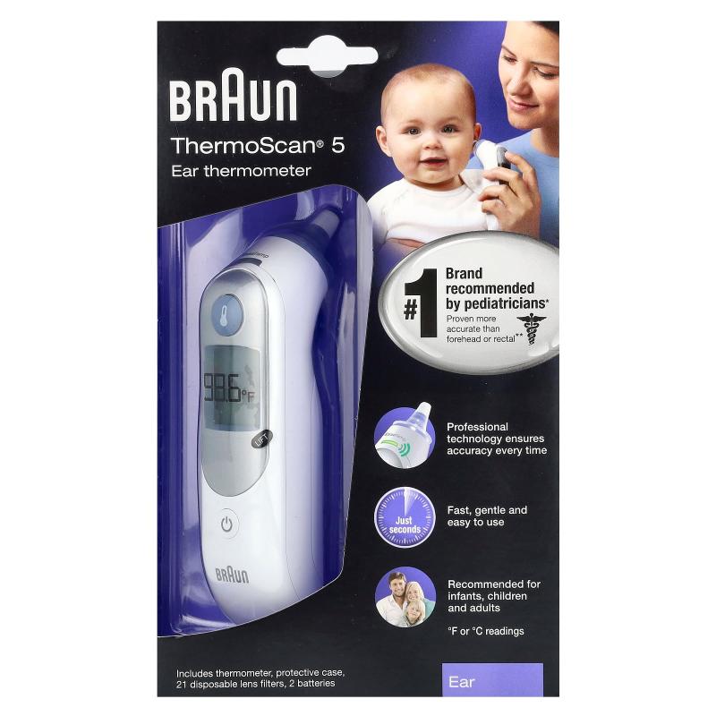 Braun,ThermoScan 5,耳温度计,25 件套