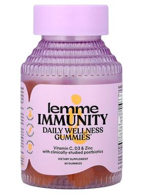 Lemme,Immunity Daily Wellness Gummies, Sweet Orange, 60 Gumm