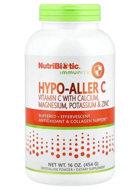 NutriBiotic,机体防御力，Hypo-Aller C 维生素 C 与钙、镁、钾和