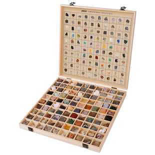 100种原石化石岩石头标本套装天然矿物地质水晶玛瑙儿童科普摆件