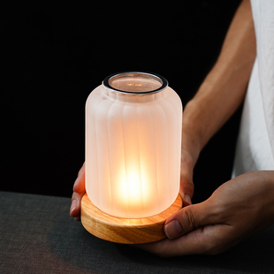 家用美容院玻璃烛台安神香薰灯檀香沉香香粉熏香炉中式 蜡烛沉香灯