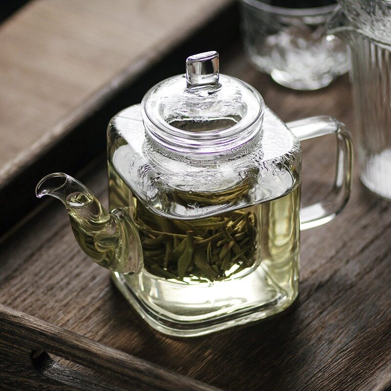 四方玻璃壶方形家用绿茶泡茶器茶水分离茶壶加厚一人用功夫茶具