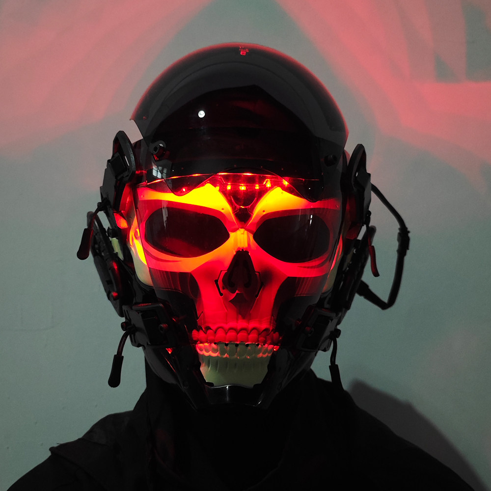 赛博朋克面具发光cos万圣节圣诞