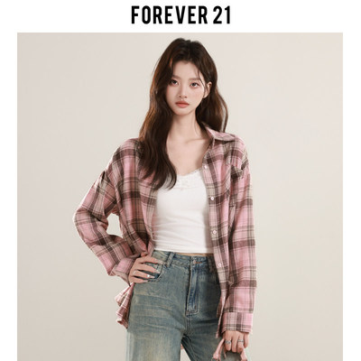 Forev21港风ins粉色格纹