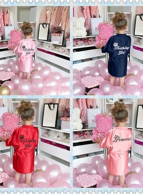 Kids Party Robes Clothes Red Pink Blue Toddler Baby Girl Sol
