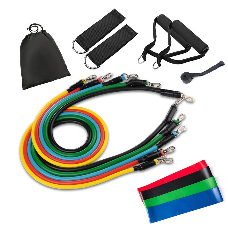 Tube Resistance Bands Set with Attached Handles Door Anchor