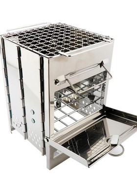 Portable Grill Rack Stainless Steel Stove Pan Camping Roaste