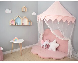 Nordic Kids Play Tent Pink Princess Castle Play House Tipi E