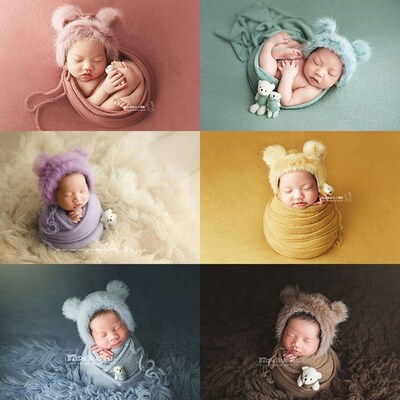 3pcs/set Newborn Clothes Photography Props Blanket Hat Baby