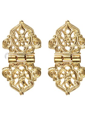 2pcs Vintage Alloy Hollow Flower Hinge,Chinese Furniture Har