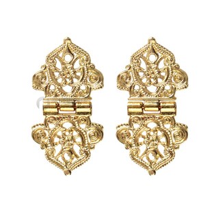 2pcs Vintage Alloy Hollow Flower Hinge,Chinese Furniture Har