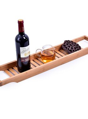 Bamboo Bathtub Rack Bath Tray Caddy Shelf Shower Tub Book Tr